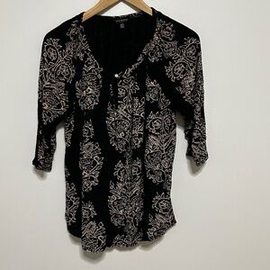 Lucky Brand 2XL/2G Boho Paisley  Flowy 3/4 Length Sleeve lightweight Blouse